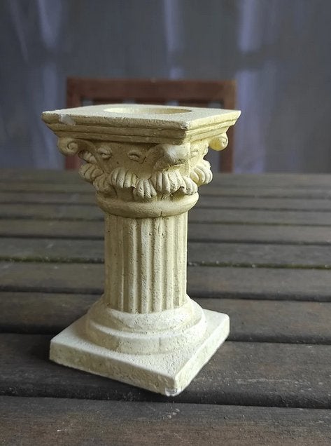 Kleine kaarsen theelicht houder zuil pillar column, Ophalen, Gebruikt, Beige, Kaars
