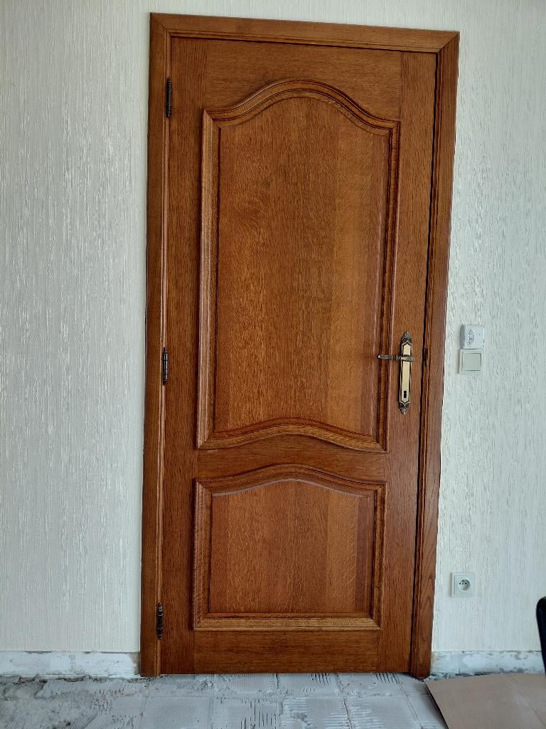 Eiken binnendeuren, Bricolage & Construction, Fenêtres & Moustiquaires, Utilisé, Porte intérieure, 200 à 215 cm, Moins de 80 cm
