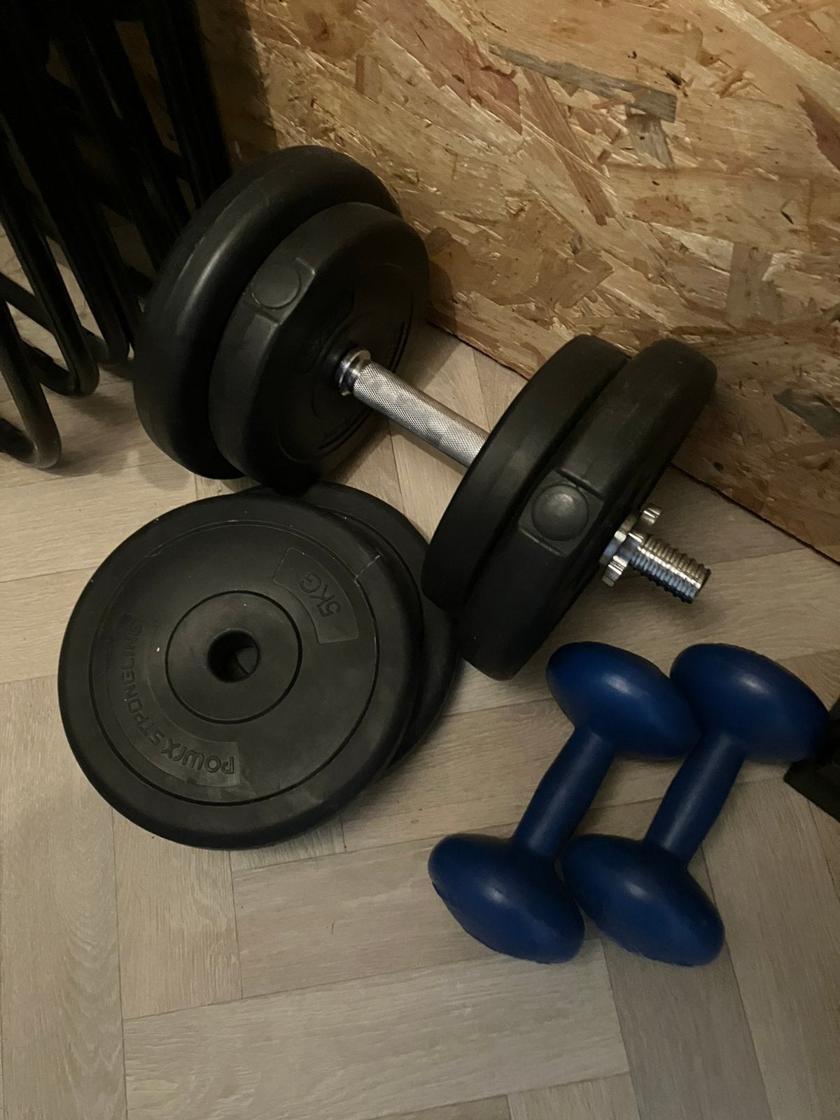 Halterset met 20kg gewichten, Ophalen, Zo goed als nieuw, Halterset