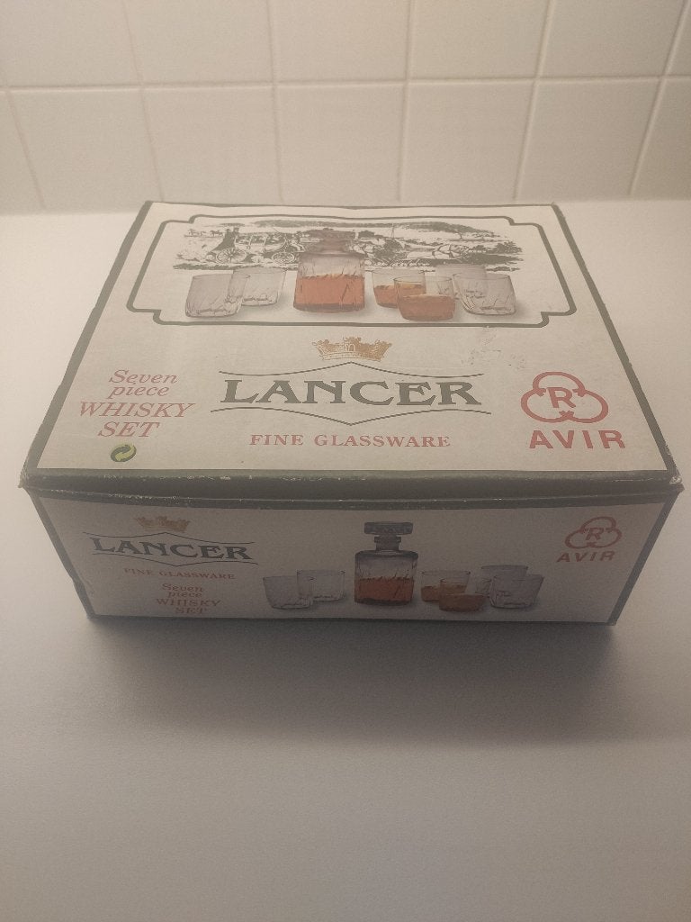 Whiskey set Lancer, 6 glazen en karaf, Avir, Verzamelen, Ophalen, Zo goed als nieuw, Overige typen