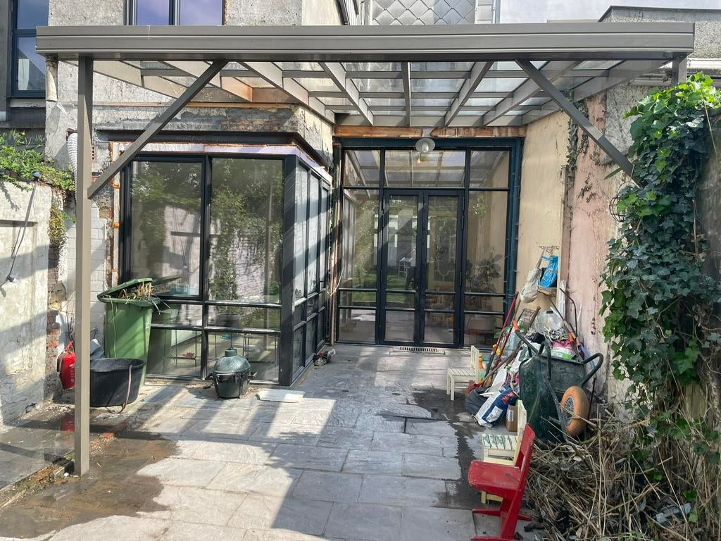 Alluminium terrasoverkapping / veranda (490cm breed), Tuin en Terras, Overkappingen, Ophalen, Gebruikt, Veranda