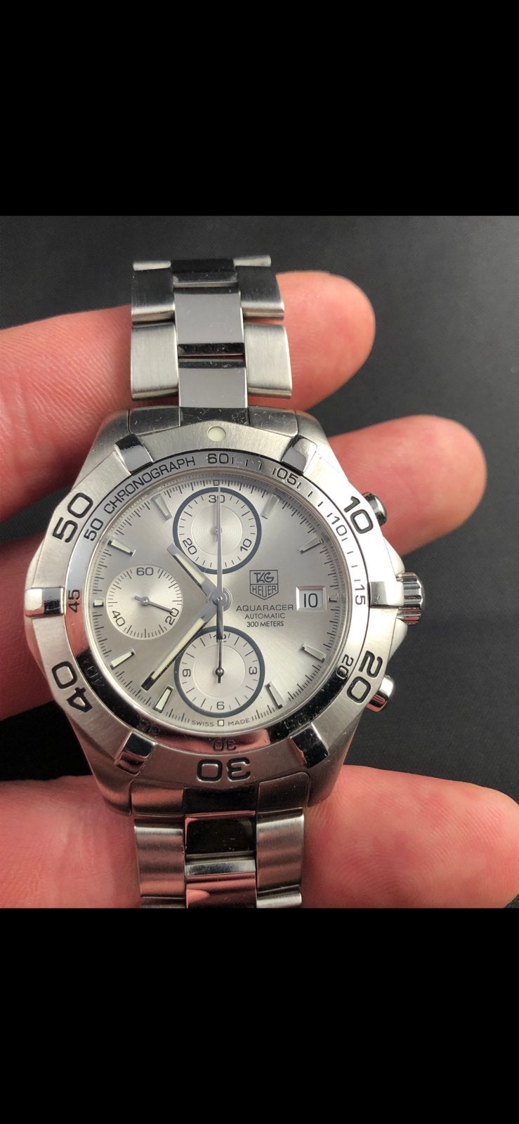 Tag Heuer Aquaracer ref:CAF2111, Bijoux, Sacs & Beauté, Montres | Hommes, Montre-bracelet, Enlèvement ou Envoi, Acier, Acier
