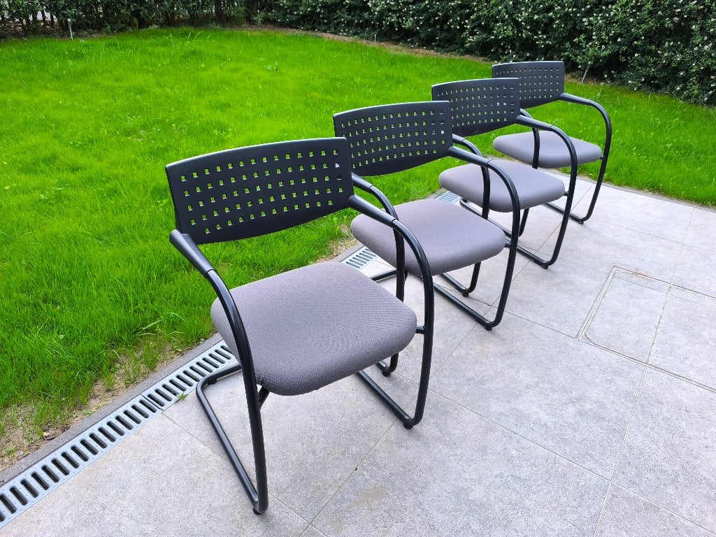 4 x Vitra Visavis sièges de bureau! (Prix neuf 2000€), Enlèvement, Utilisé, Synthétique, Quatre