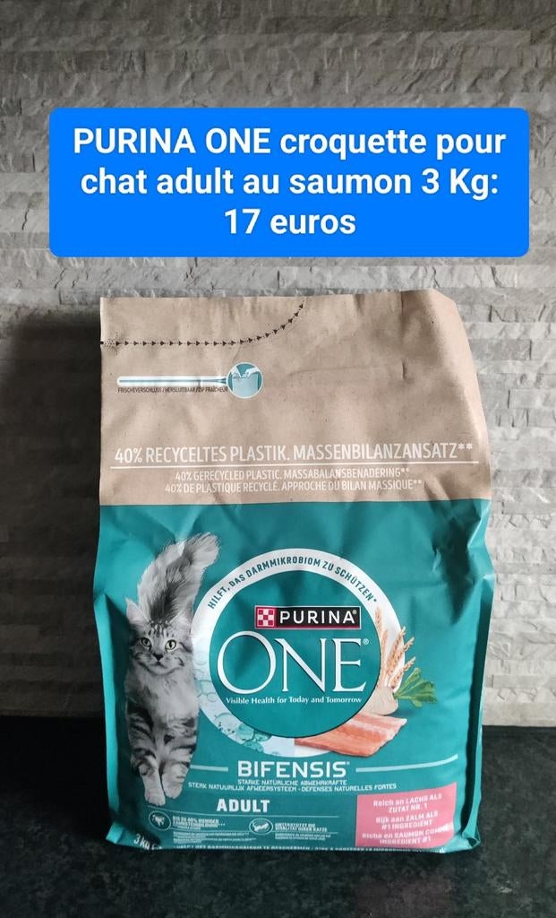 PURINA ONE croquette pour chat Adult au saumon 3 Kg, Enlèvement, Chat