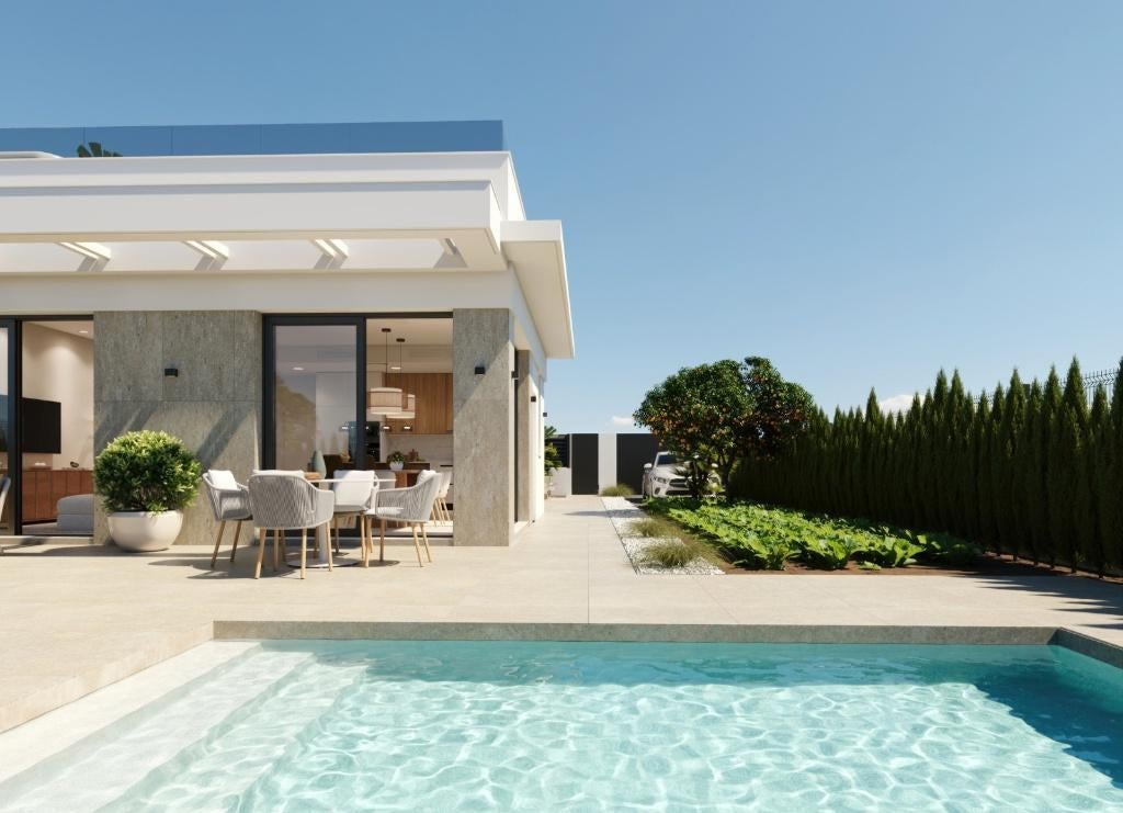 VRIJSTAANDE NIEUWBOUW VILLA OP GOLF RESORT IN MURCIA, Immo, Hacienda el Alamo Golf, Murcia, Dorp, Spanje, 94 m²