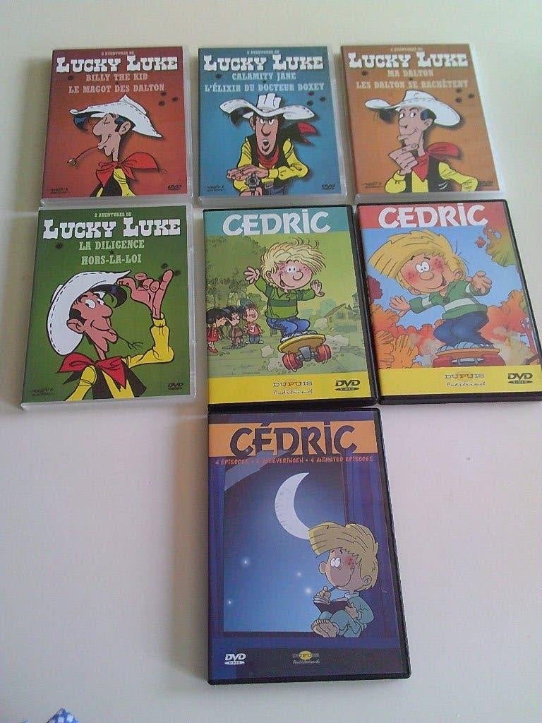 7 x DVD Lucky Luke et Cédric ., Verzamelen, Stripfiguren, Ophalen of Verzenden, Suske en Wiske