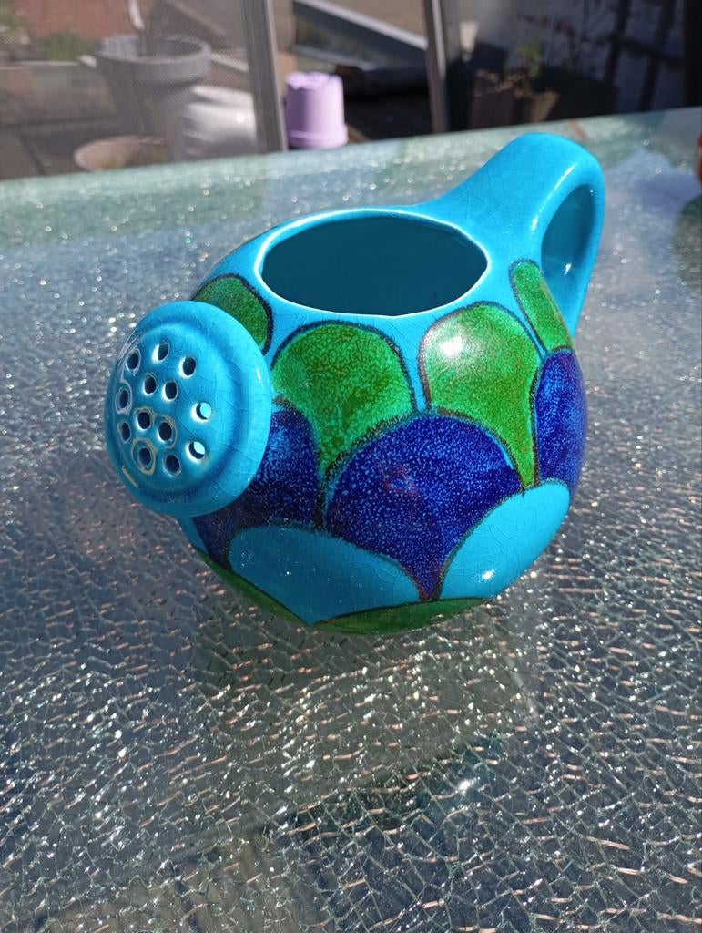 Vaasje gieter keramiek Rimini blue Pottery, Huis en Inrichting, Ophalen of Verzenden