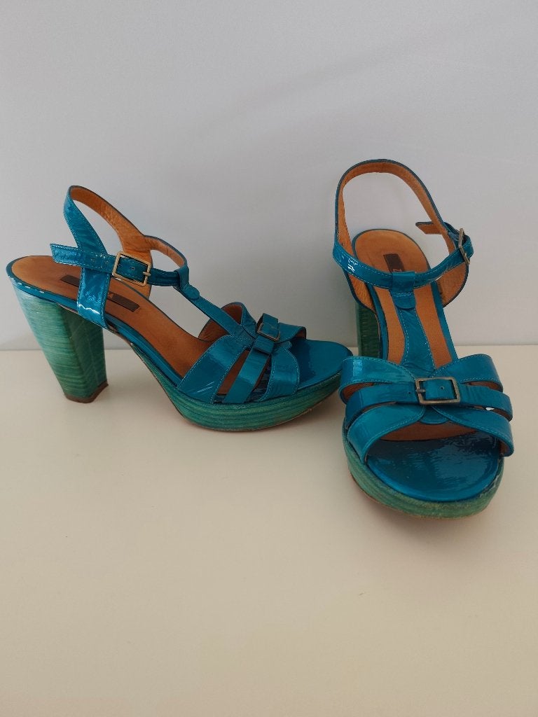 Turquoise hakken Zinda, Kleding | Dames, Zo goed als nieuw, Zinda, Groen, Sandalen of Muiltjes