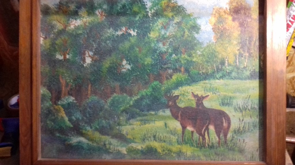 Houtschildering uit de jaren 50, Antiek en Kunst, Ophalen of Verzenden