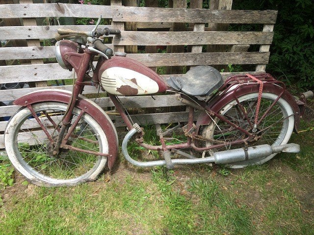 Moto Lovania belgium années 1950 pour pièces, Ophalen, Gebruikt