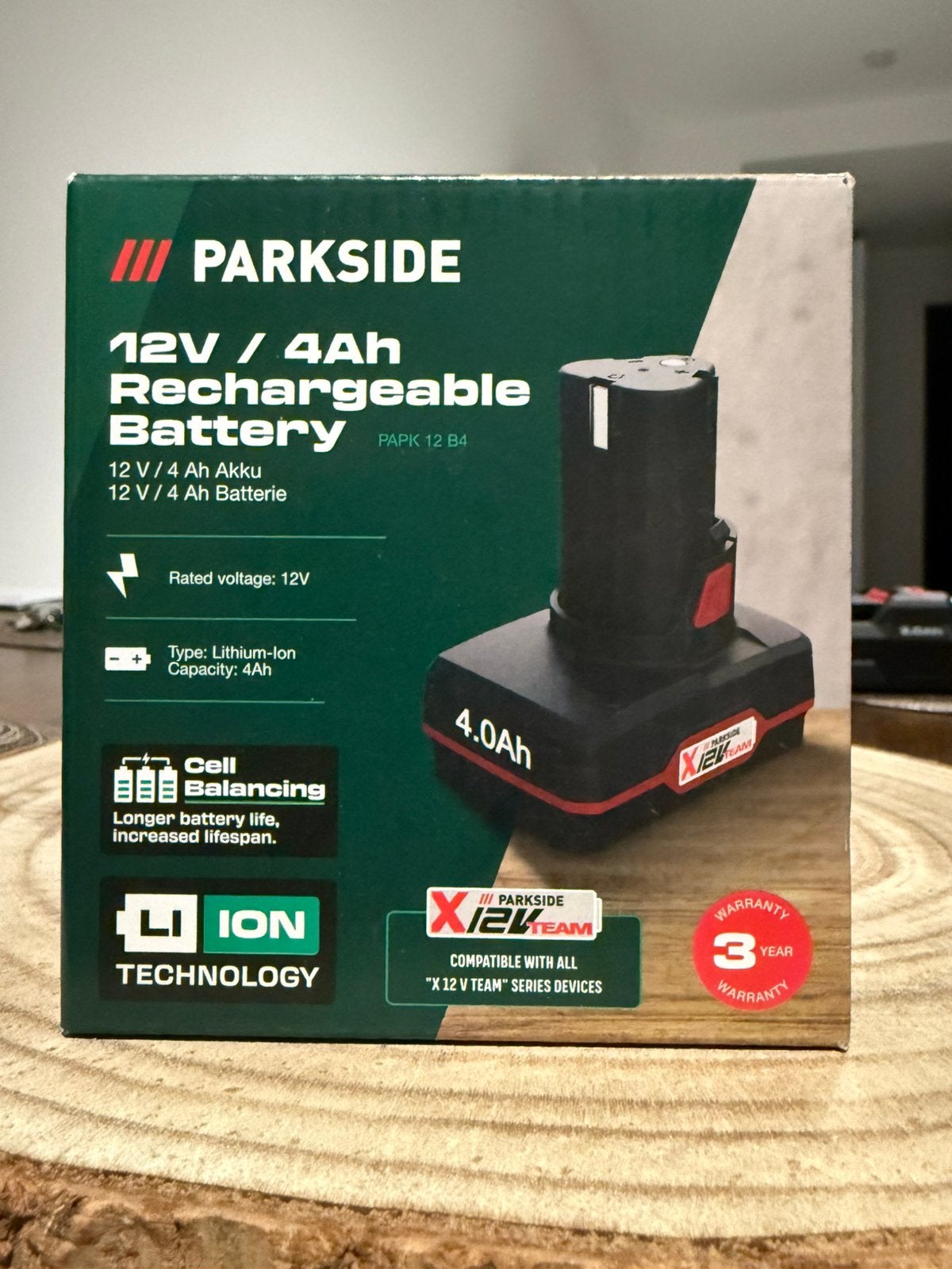 Parkside 12V 4Ah batterij Akku Ah lithium-ionbatterij, Ophalen of Verzenden, Nieuw