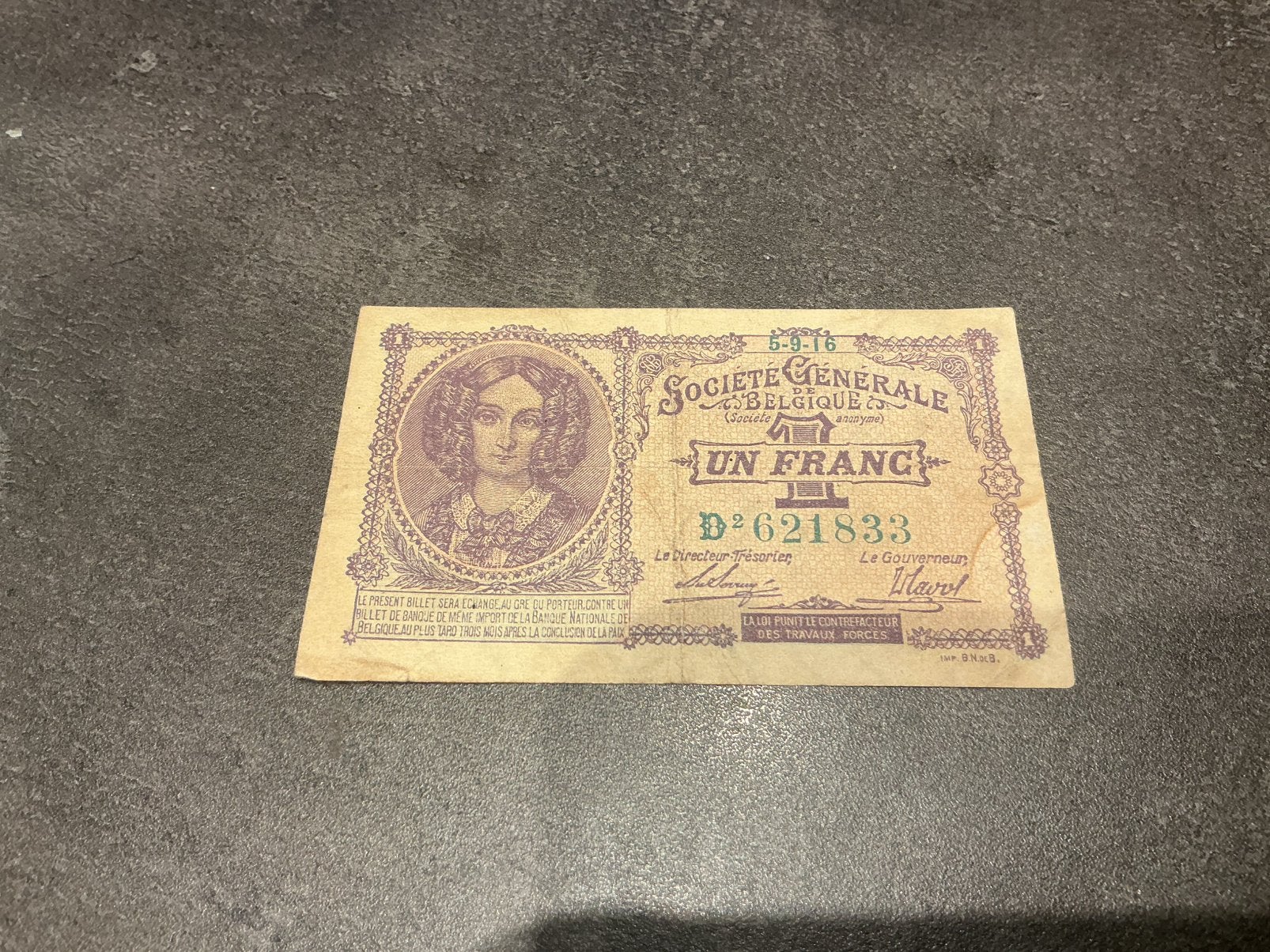 België 1 Frank 1916, Ophalen of Verzenden