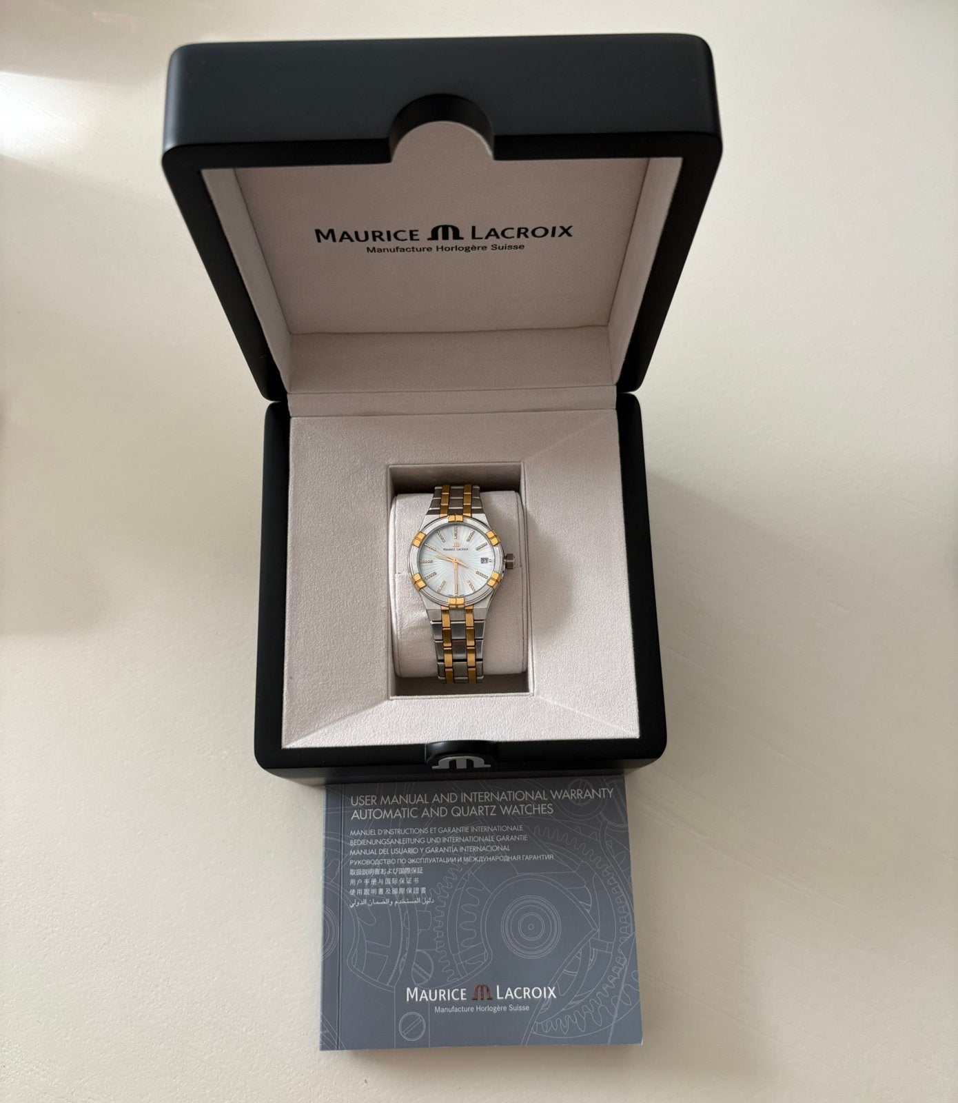 Maurice Lacroix Aikon 35mm – Full Set – Diamanten –, Enlèvement, Comme neuf, Montre-bracelet, Autres marques