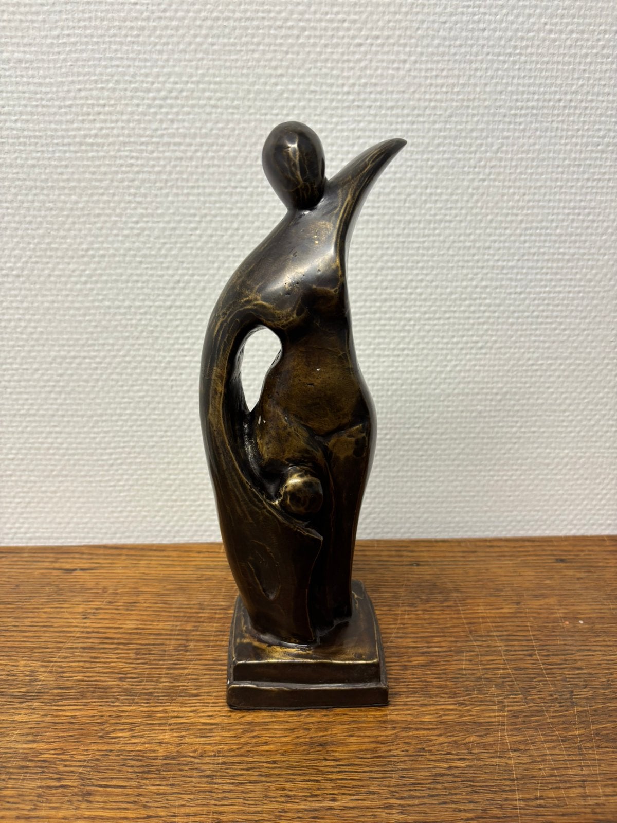 Abstract bronzen beeld moeder en kind, Ophalen of Verzenden, Brons