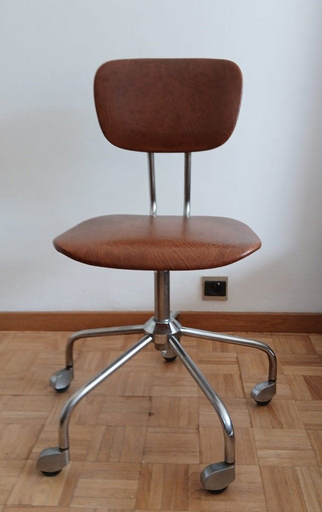 vintage bureaustoel op wielen, Huis en Inrichting, Bureaustoelen, Ophalen, Bureaustoel