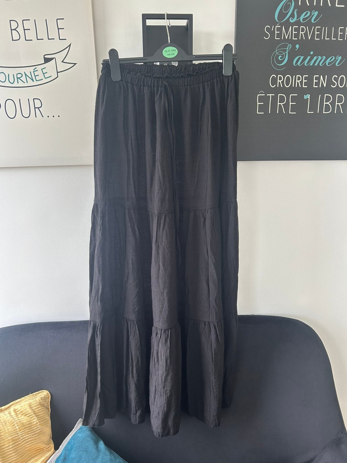 lange zwarte rok, Kleding | Dames, Rokken, Verzenden, Zwart, Maat 36 (S), Gedragen