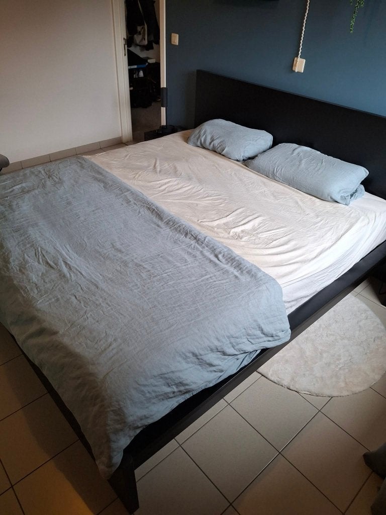 Lit, sommier à lattes et matelas Ikea, Maison & Meubles, Enlèvement, 180 cm, 200 cm, Bois