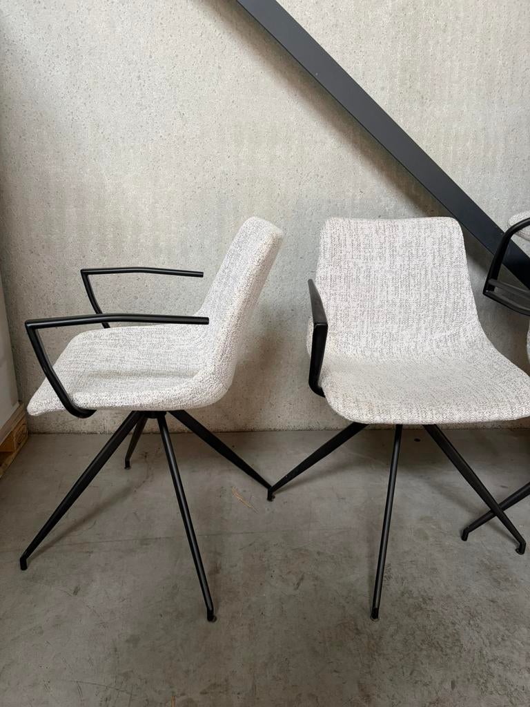 6 draaibare eetstoelen - moderne stoel, Ophalen, Zo goed als nieuw, Stof