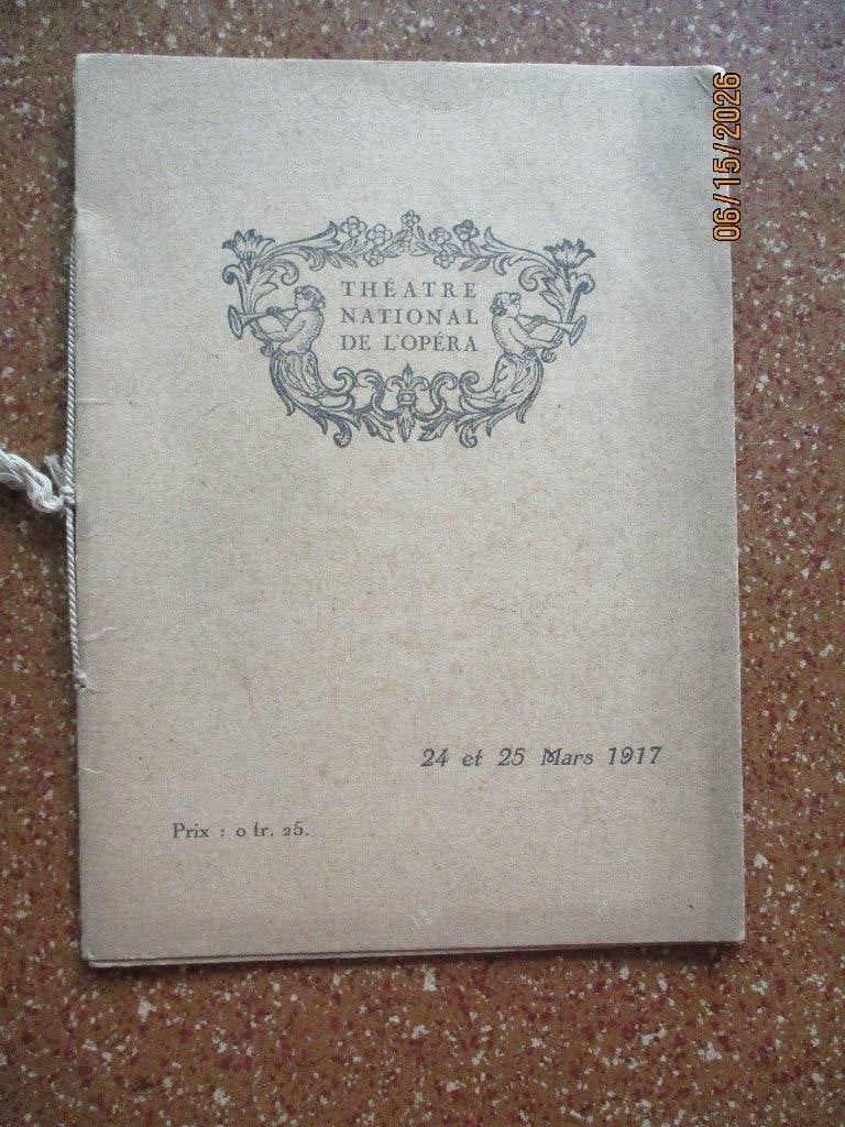 Théâtre national de Paris 24/3/1917, Envoi