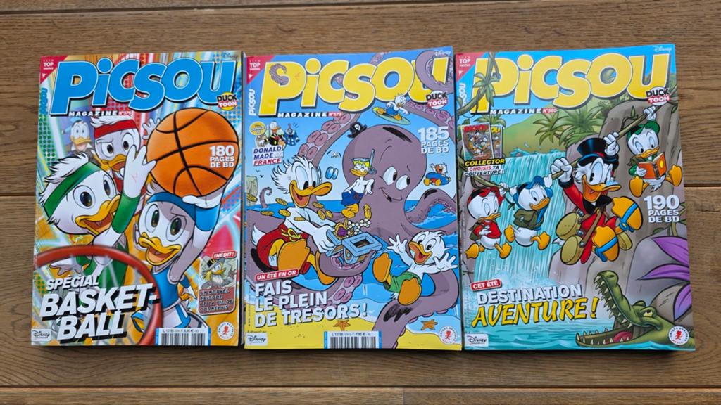 Drie NIEUWE magazines PICSOU 576 + 579 + 580 Disney, Neuf, Enlèvement ou Envoi, Walt Disney, Plusieurs comics