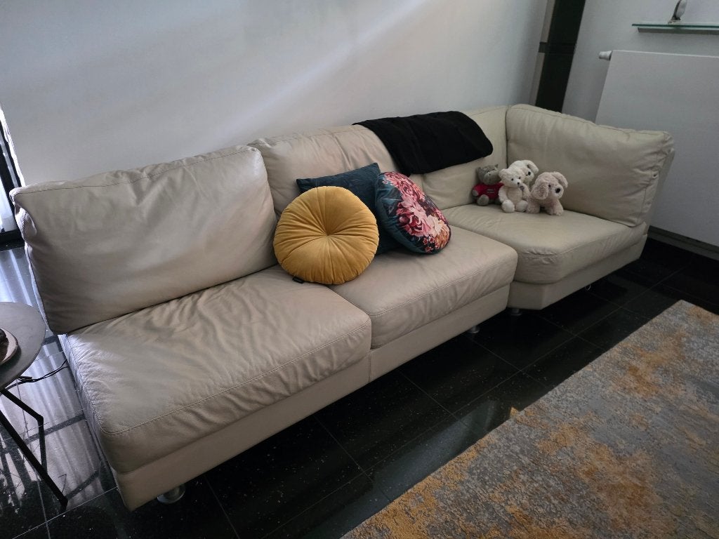 lederen zetel, 75 à 100 cm, 250 à 300 cm, Quatre personnes ou plus, Banc droit