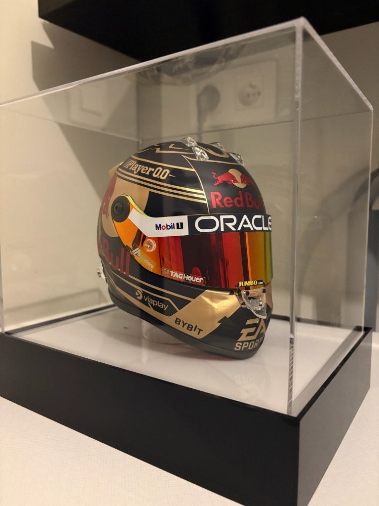 Max Verstappen 1:2 Helm + Luxe LED Displaycase, Verzamelen, Ophalen, Nieuw, Formule 1