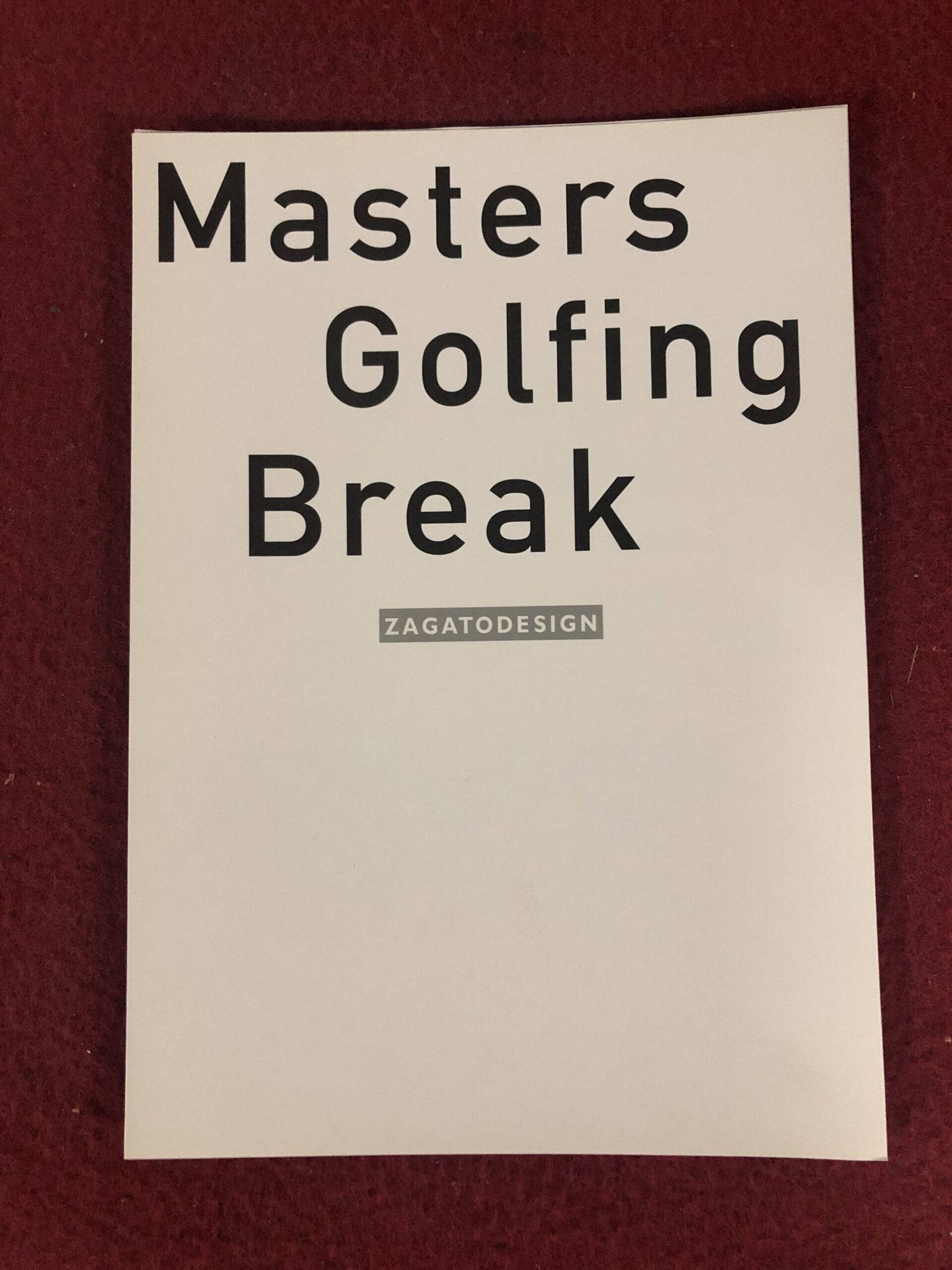 Masters Golfing Break Zagato brochure, Ophalen of Verzenden, Gelezen