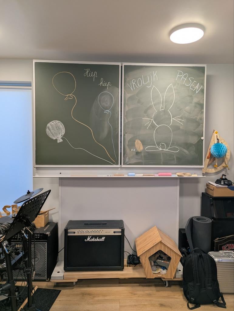 Schoolbord, af te halen in Balen., Ophalen