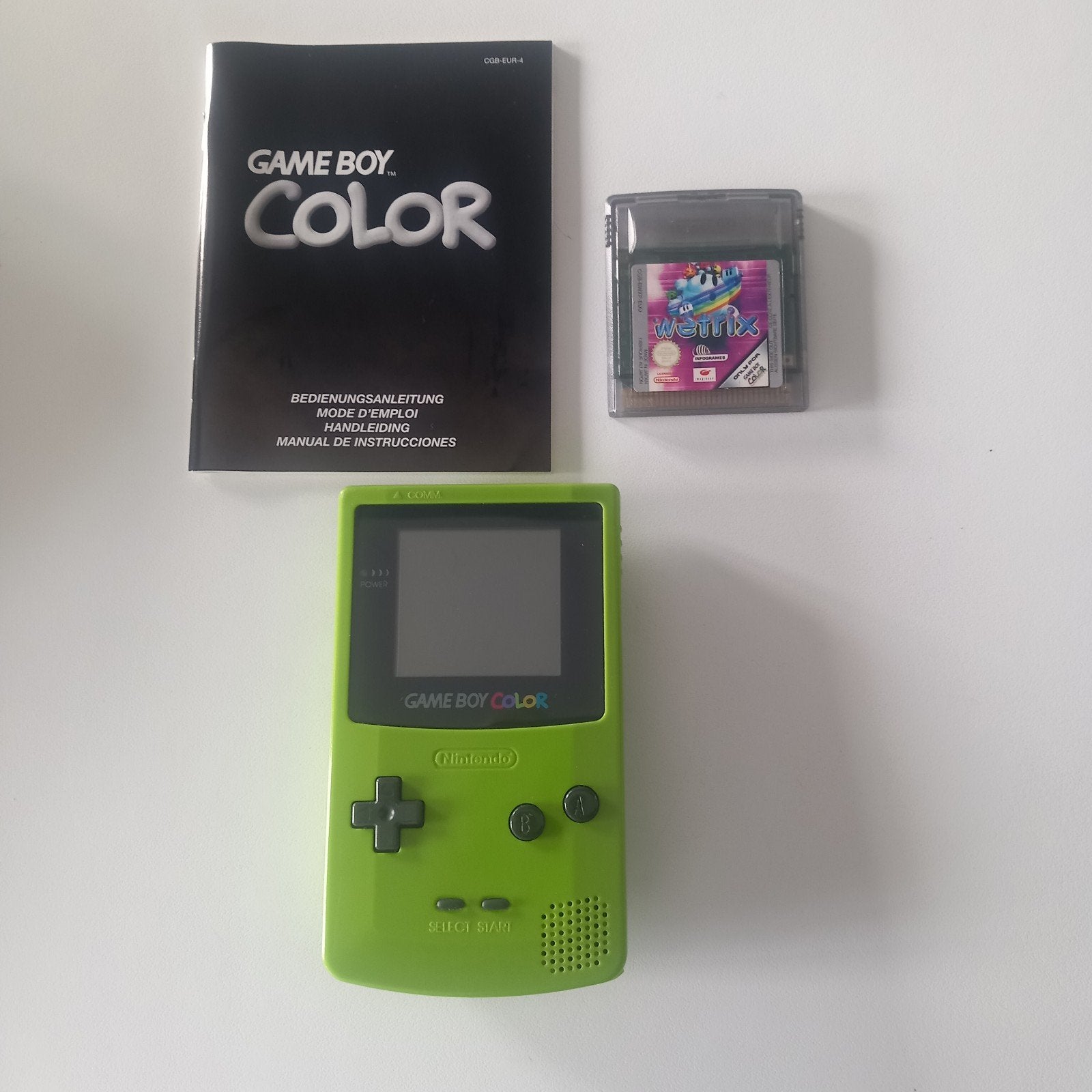 Nintendo gameboy color console lime green, Games en Spelcomputers, Ophalen of Verzenden