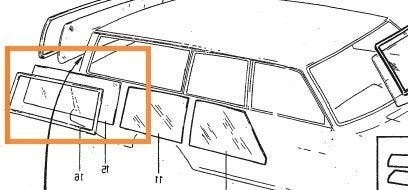 Volvo zijruit glas rechts achter 145 245 265 240 estate Volv, Ophalen of Verzenden, Gebruikt