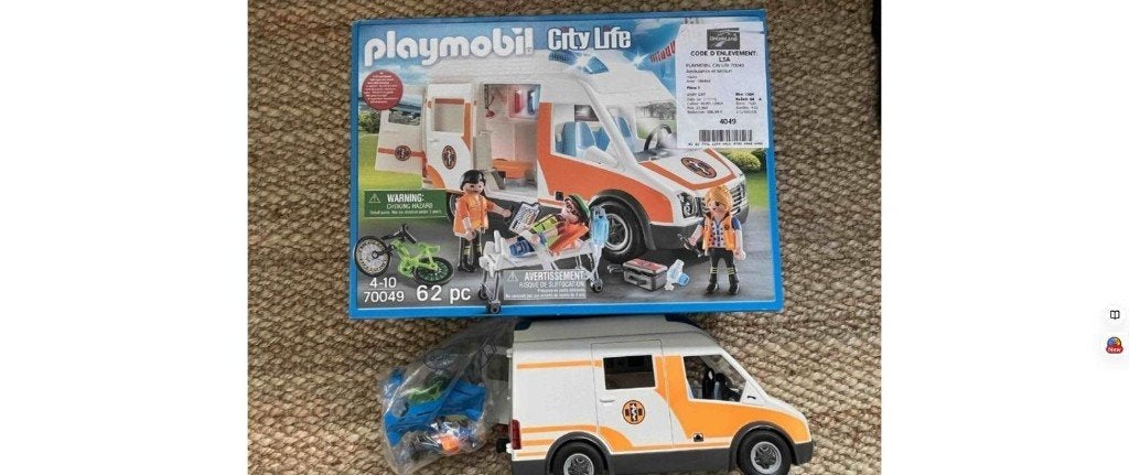 Lot Playmobil – Ambulance 70049 + Animaux de la forêt, Enlèvement ou Envoi, Comme neuf, Kit complet, Véhicule