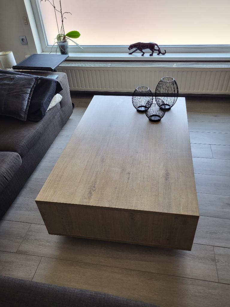 Salontafel met 2 lades Evoque Eik, Maison & Meubles, 100 à 150 cm, Moins de 50 cm, Comme neuf, Enlèvement