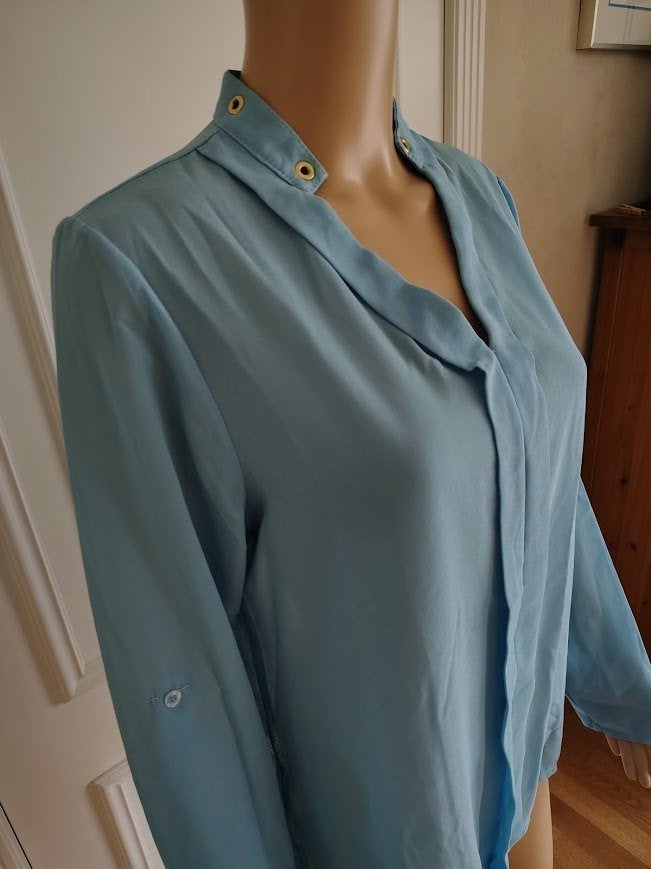 blauwe nette blouse, Verzenden, Zo goed als nieuw, Maat 38/40 (M), Blauw