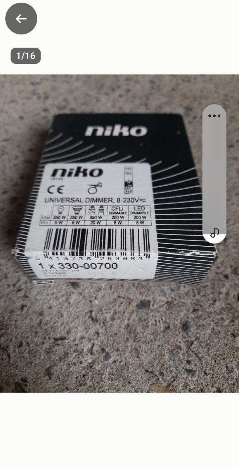 variateur et interrupteurs Niko. Tout est nouveau, Enlèvement ou Envoi, Neuf, Variateur