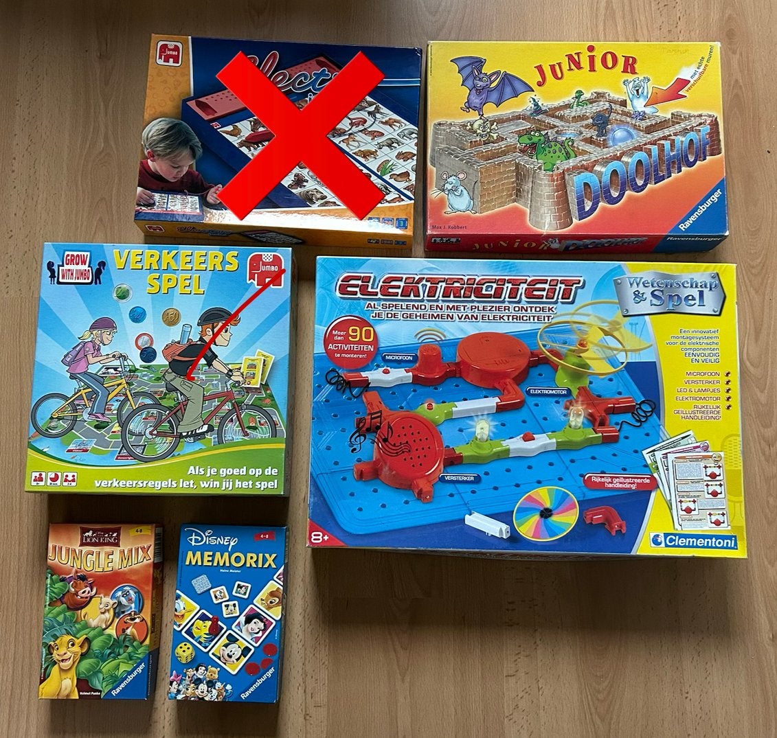 Pakket bordspellen kinderen/ junior, Enlèvement, Comme neuf