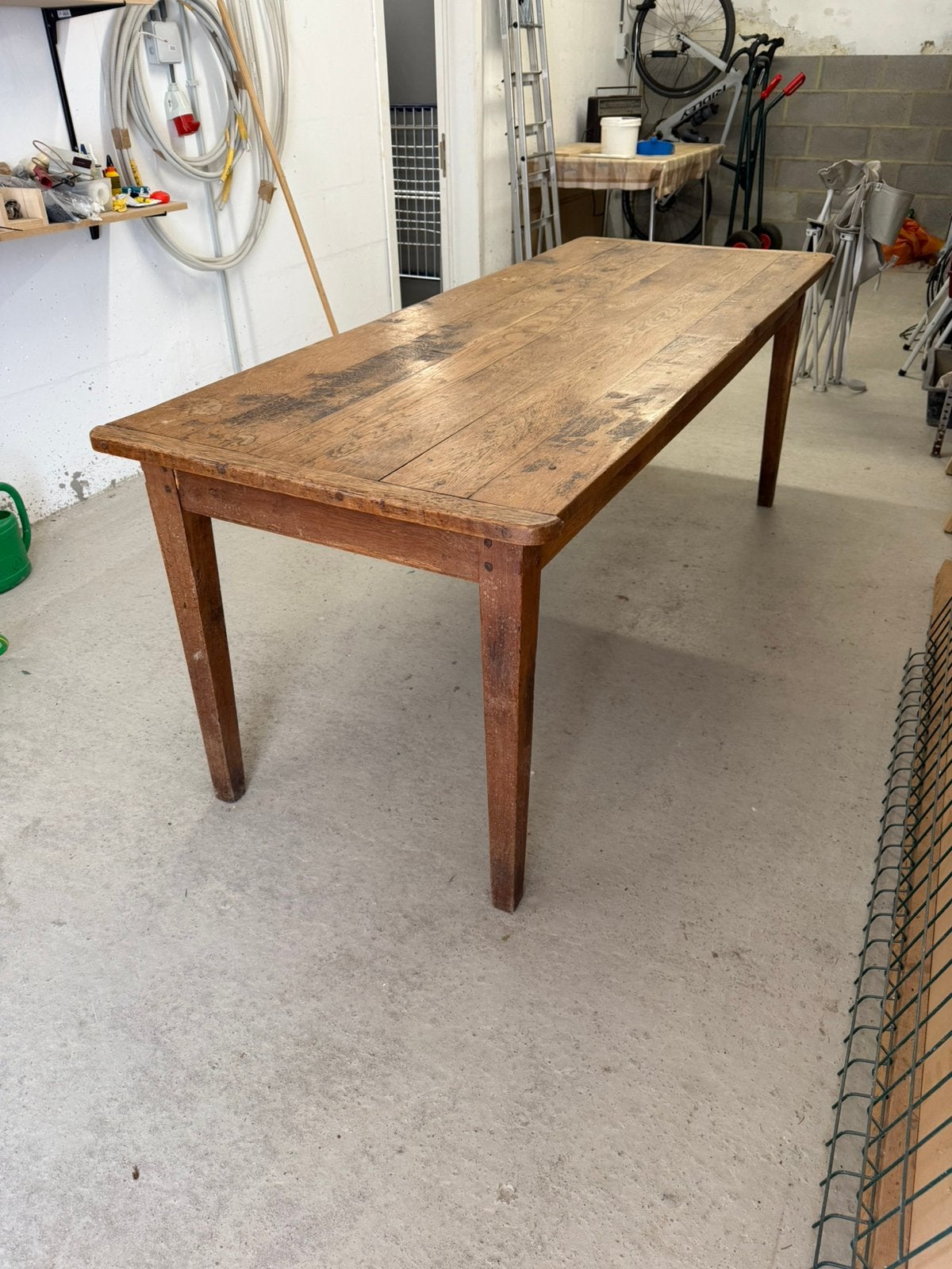 Très belle table de ferme en chêne, Enlèvement, Utilisé, 50 à 100 cm, Chêne