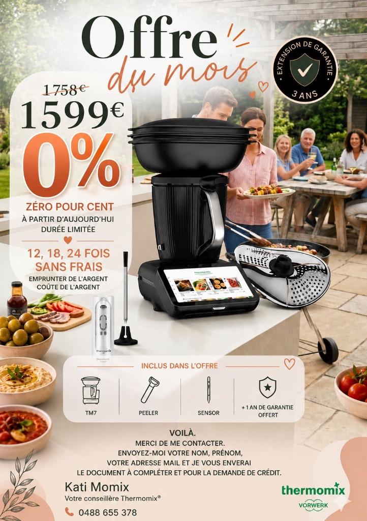 Thermomix 0% in 12/18/24 MAANDEN, Elektronische apparatuur, 2 tot 3 liter, Verzenden, Nieuw, 3 snelheden of meer