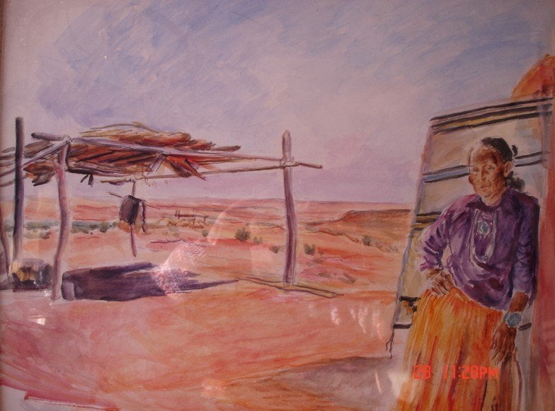 Aquarelle "Paysage andalou" Adrien Dupagne, Antiquités & Art, Enlèvement, Sous verre, Aquarelle, Paysage