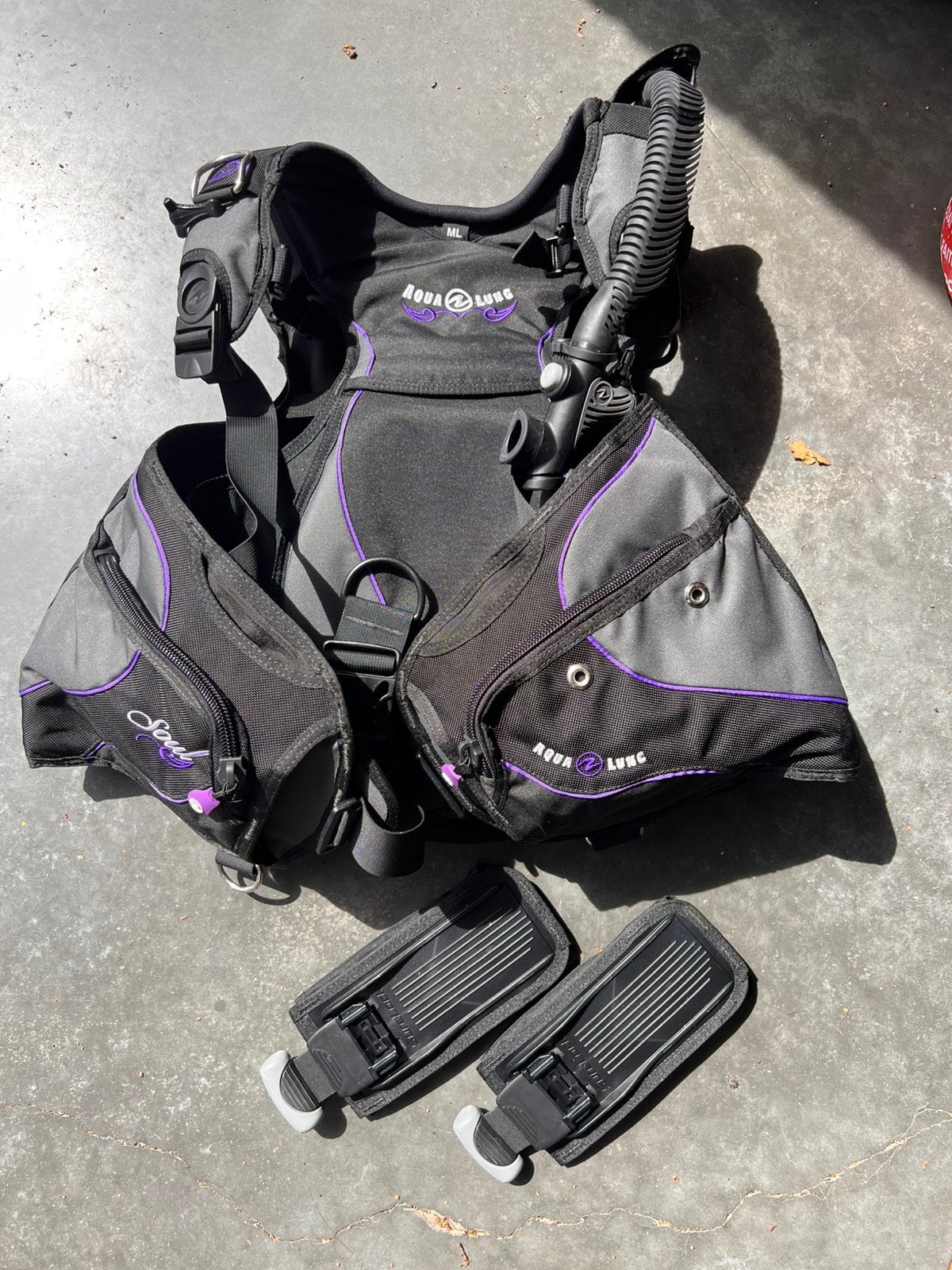 Aqualung Soul trimvest - maat ML + loodpockets, Watersport en Boten, Duiken, Ophalen, Zo goed als nieuw, Trimvest of Wing