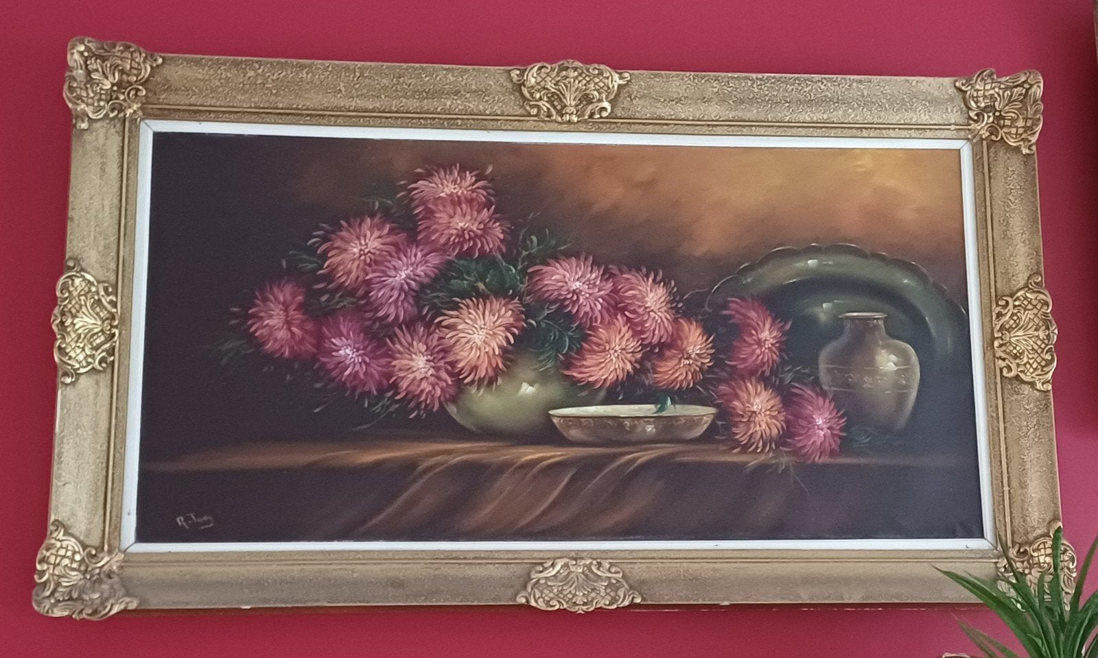 kader met bloemenschilderij, Ophalen