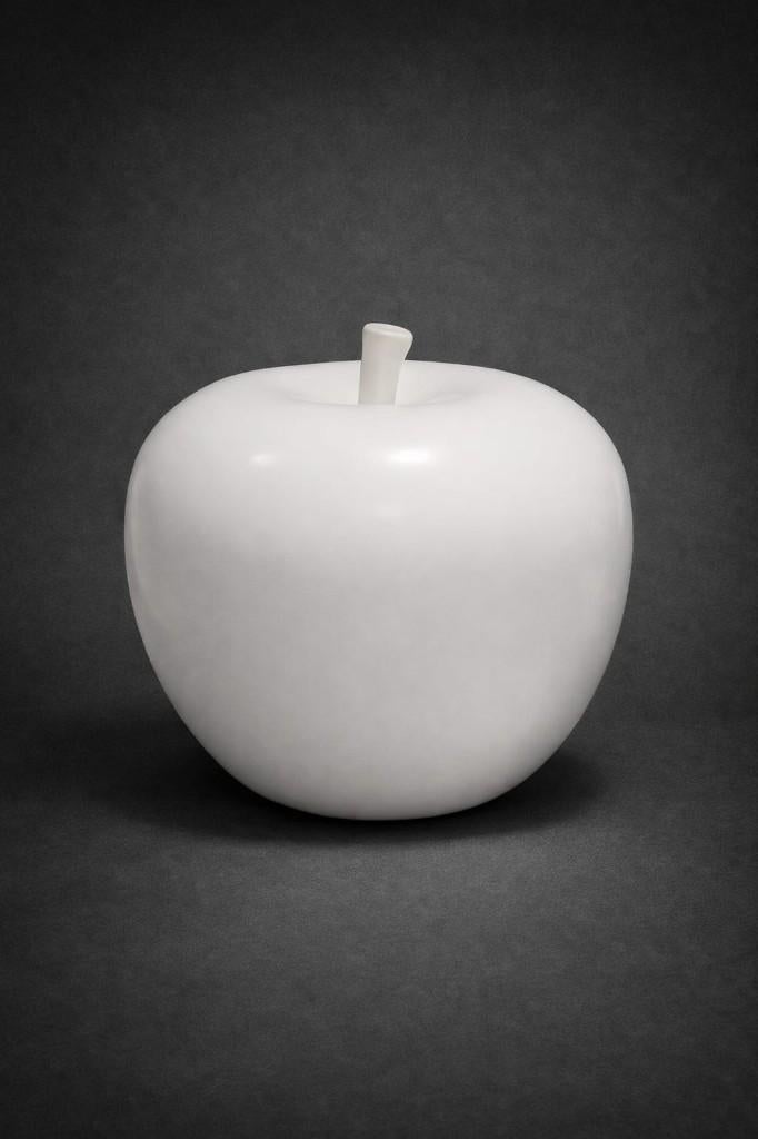 Grote decoratieve appel van beige keramiek, Antiek en Kunst, Ophalen