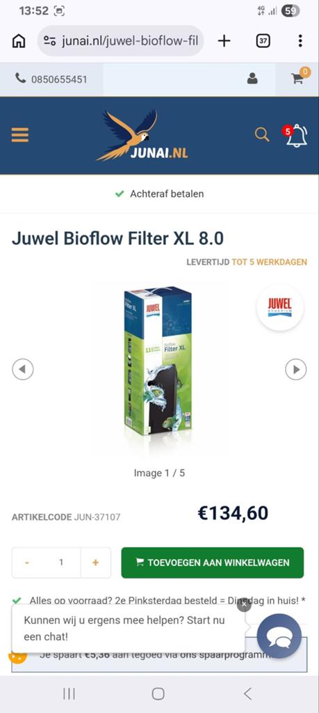 Aquariumfilter juwel xl, Dieren en Toebehoren, Ophalen, Pomp, Juwel