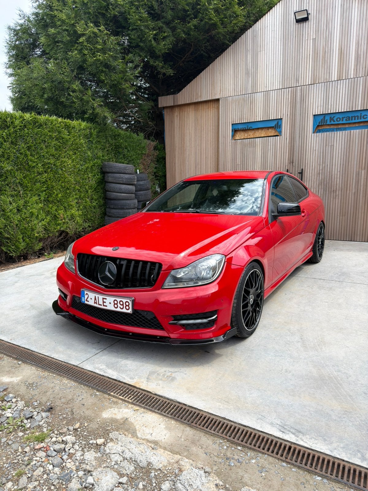 Mercedes c180 coupe amg line, Auto's, Achterwielaandrijving, Zwart, 4 cilinders, Leder en Stof