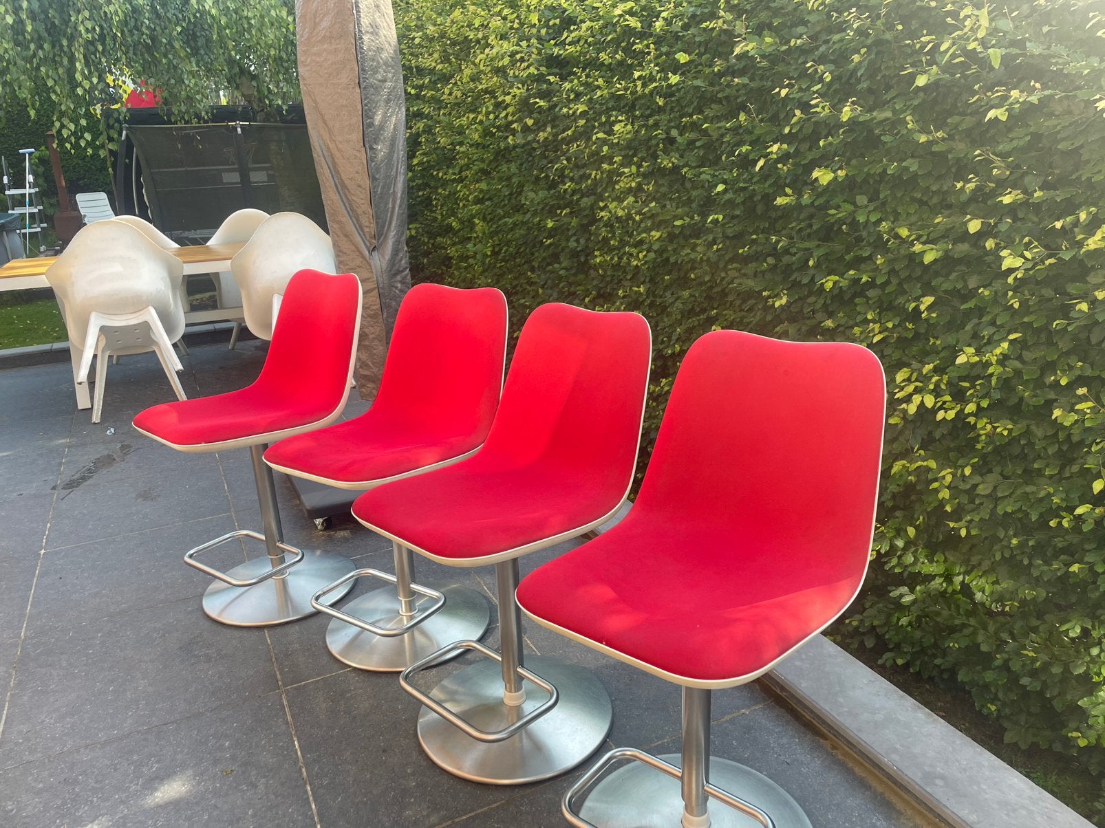 Design Barkruk Zetel - Kristalia Boum - Rood/Wit, Ophalen, Kunststof, Gebruikt, In hoogte verstelbaar