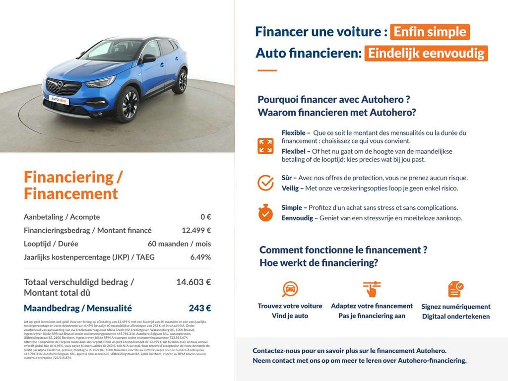 Opel Grandland X 1.5 CDTI Ultimate (bj 2020, automaat), Auto's, Blauw, 96 kW, 5 deurs, 1455 kg