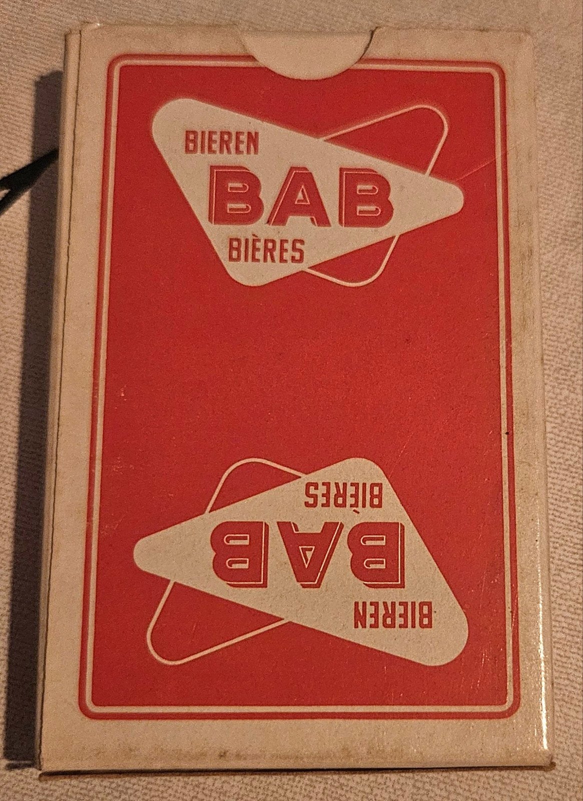 BAB vintage speelkaarten rood Bière Aigle Belgica, Ophalen of Verzenden, Speelkaart(en)