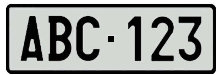 Plaque immatriculation 34x11cm noire/blanche, Autos : Divers, Enlèvement ou Envoi, ., ., .