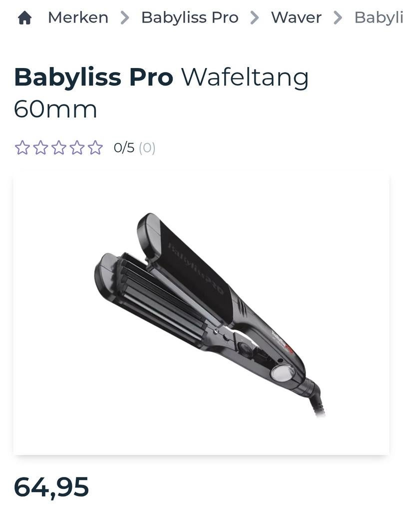 BabylissPRO wafeltang / crimper, Bijoux, Sacs & Beauté, Beauté | Soins des cheveux, Enlèvement