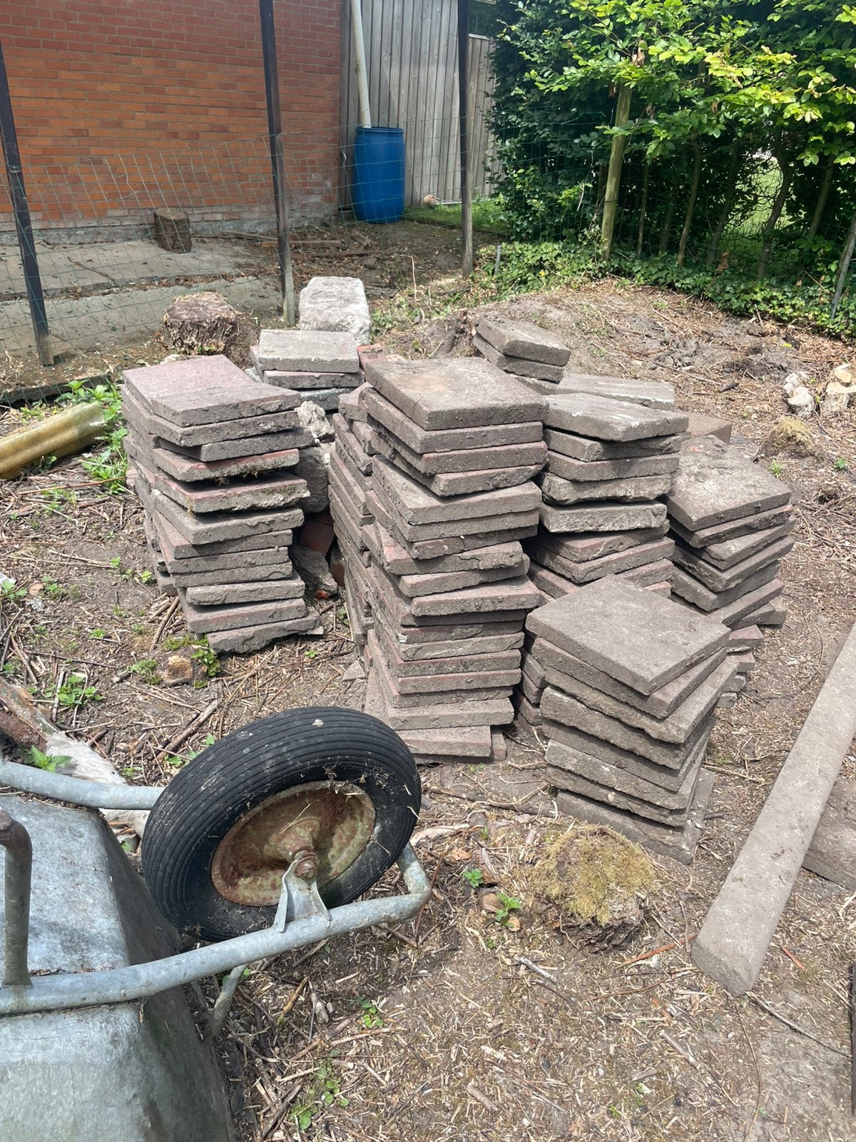 Rode betontegels 30x30, Tuin en Terras, Ophalen, Gebruikt, 5 tot 10 m², Beton