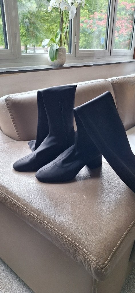 Dames Laarzen van Manfield, Comme neuf, Enlèvement, Noir, Bottes hautes